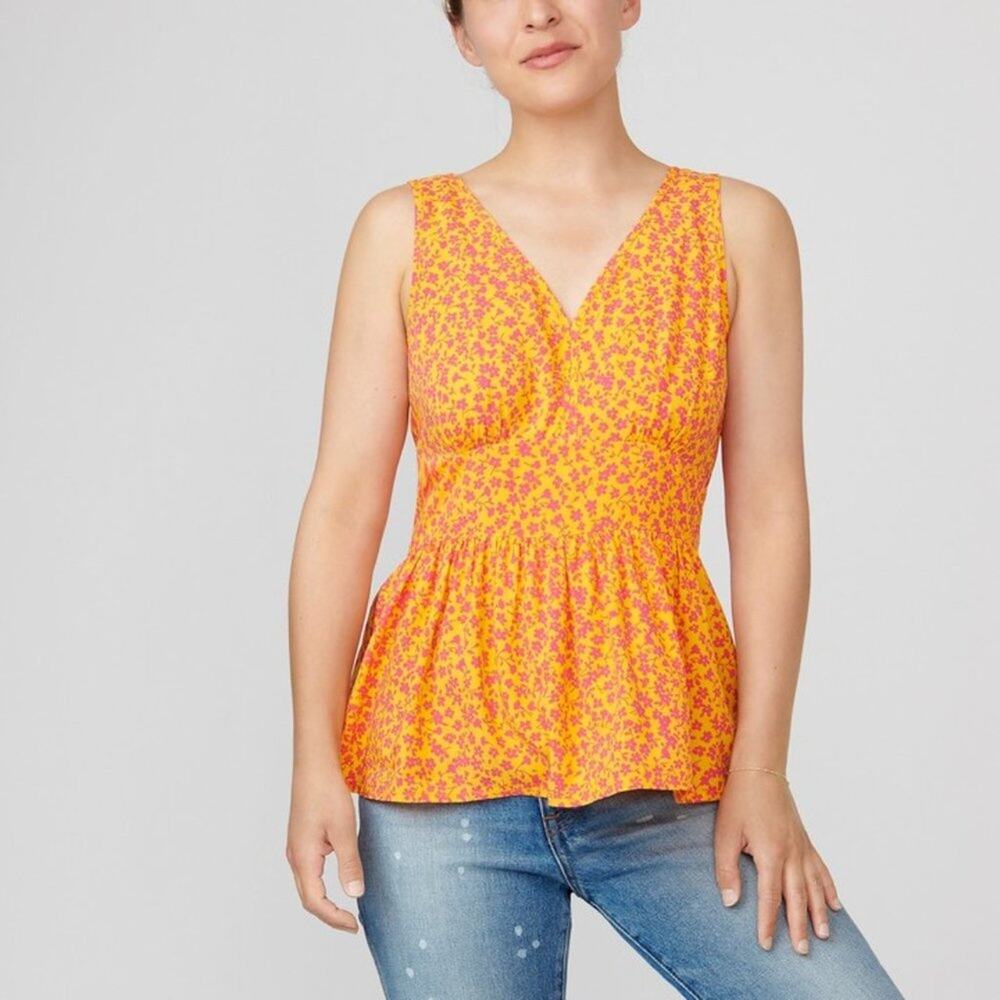 J. Crew V-Neck Peplum Top in Floral